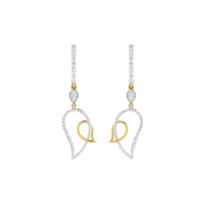 IGI Certified Natural Diamond 14/18K Fine Gold Earring White & Yellow Gold