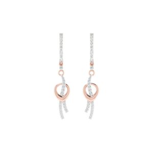 IGI Certified Natural Diamond 14/18K Fine Gold Earring Rose & White Gold