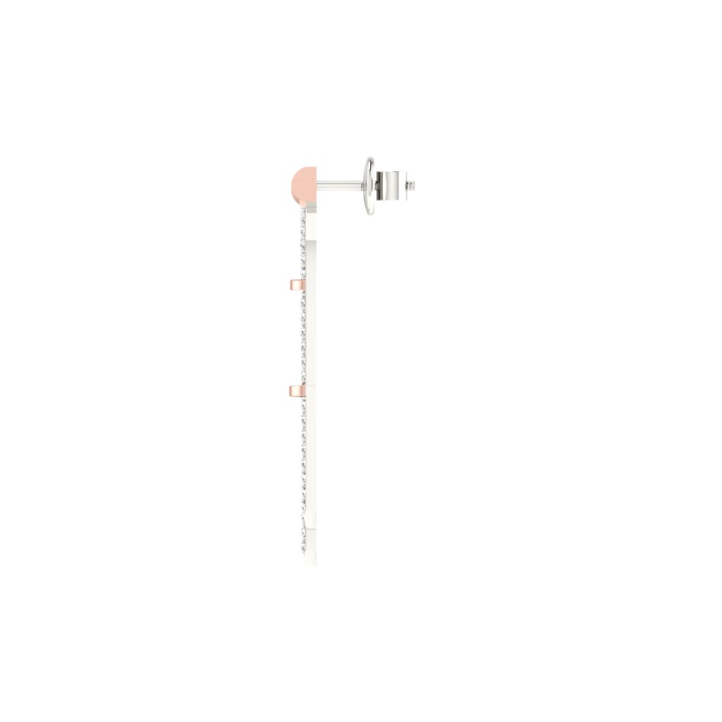 IGI Certified Natural Diamond 14/18K Fine Gold Earring Rose & White Gold