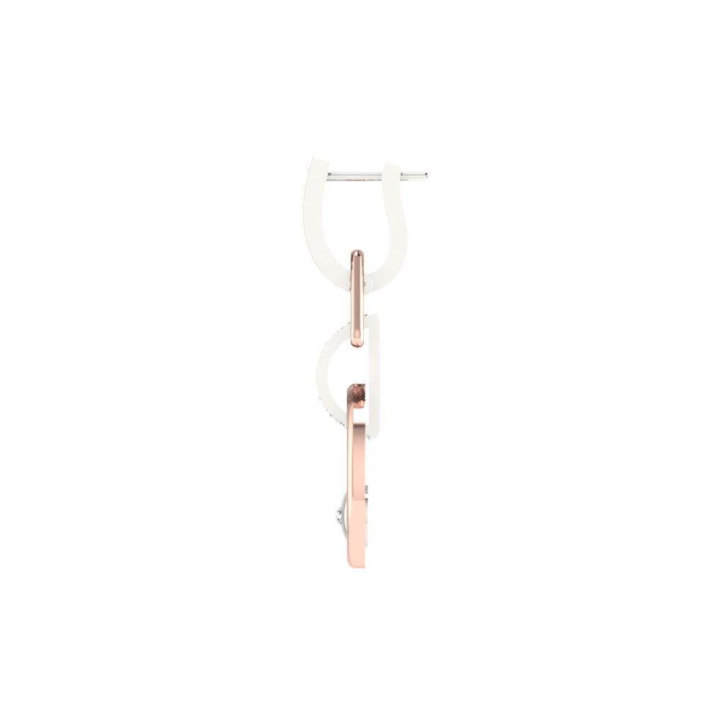 IGI Certified Natural Diamond 14/18K Fine Gold Earring Rose & White Gold