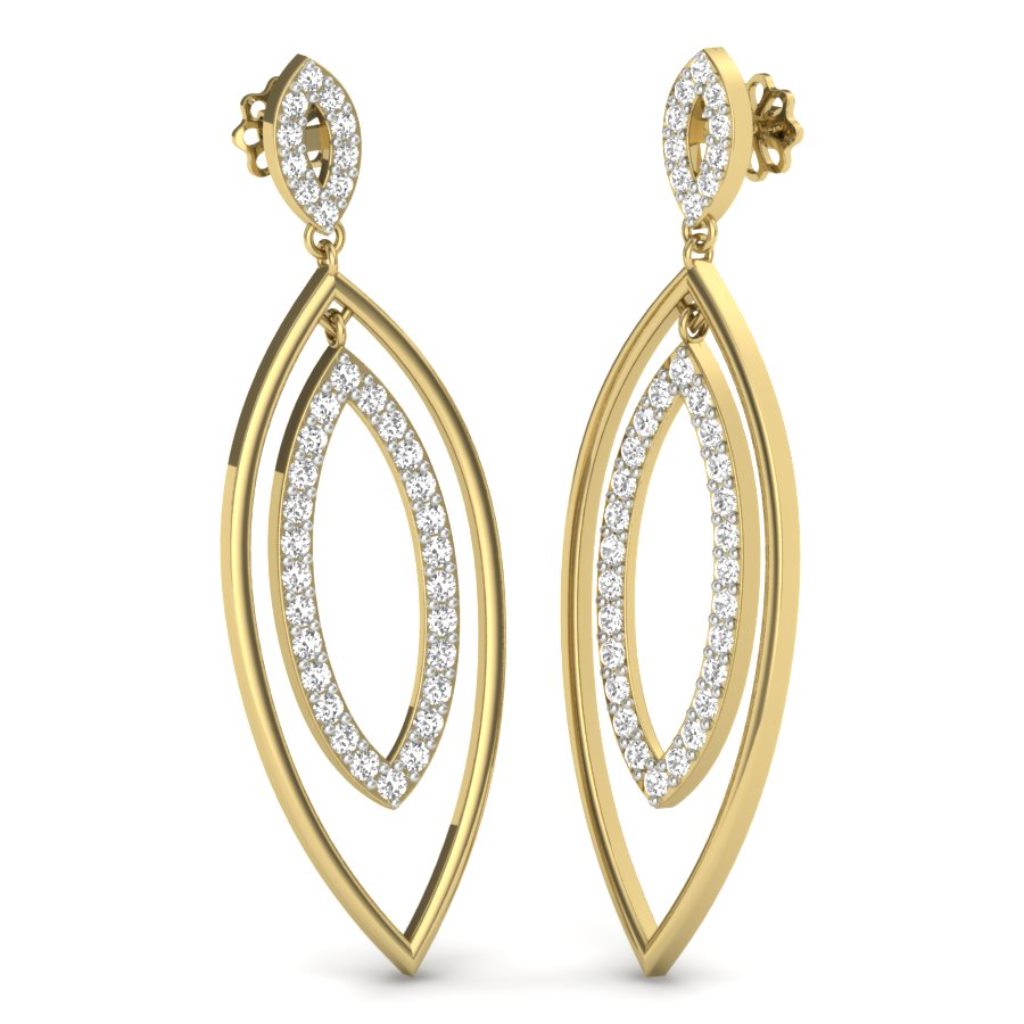 IGI Certified Natural Diamond Women's Earring 14K/18K Fine Yellow Gold