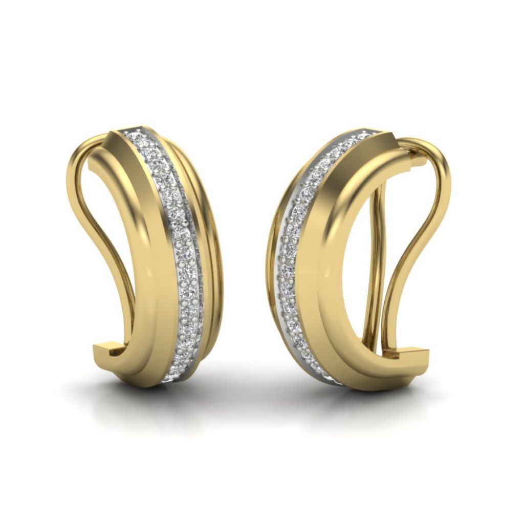 IGI Certified Natural Diamond Women's Earring 14K/18K Fine White & Yellow Gold