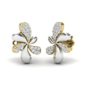 IGI Certified Natural Diamond Women's Earring 14K/18K Fine White & Yellow Gold