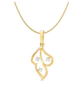 IGI Certified Natural Diamond Design Pendant 14K/18K Fine Yellow Gold