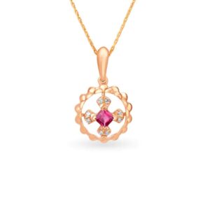 Solid 22K/18K/14K Fine Gold Certified Stamped Round CZ Design Pendant In 22 Carat,18 Carat and 14 Carat Fine Gold