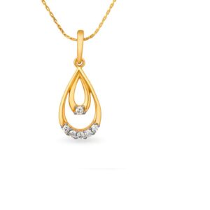 IGI Certified Natural Diamond Design Pendant 14K/18K Fine Yellow Gold