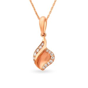 Solid 22K/18K/14K Fine Gold Certified Stamped Abstract CZ Design Pendant In 22 Carat,18 Carat and 14 Carat Fine Gold