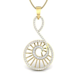 Solid 22K/18K/14K Fine Gold Certified Stamped Round CZ Design Pendant In 22 Carat,18 Carat and 14 Carat Fine Gold