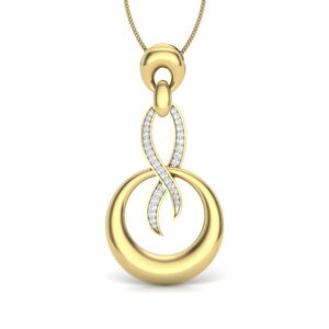 Solid 22K/18K/14K Fine Gold Certified Stamped Round CZ Design Pendant In 22 Carat,18 Carat and 14 Carat Fine Gold
