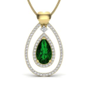 IGI Certified Natural Diamond Design Pendant 14K/18K Fine Yellow Gold