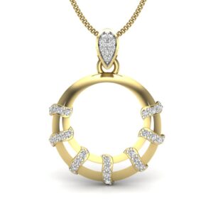 Solid 22K/18K/14K Fine Gold Certified Stamped Double Round CZ Design Pendant In 22 Carat,18 Carat and 14 Carat Fine Gold