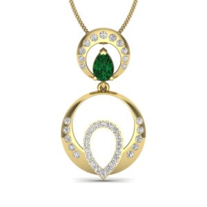 IGI Certified Natural Diamond Design Pendant 14K/18K Fine Yellow Gold