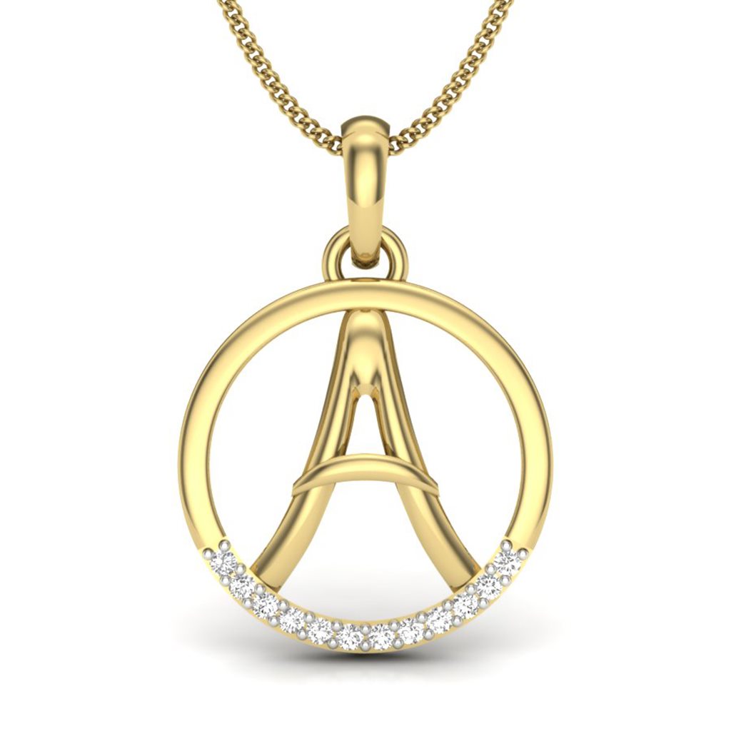 IGI Certified Natural Diamond Design Pendant 14K/18K Fine Yellow Gold