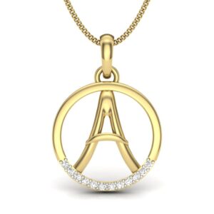 Solid 22K/18K/14K Fine Gold Certified Stamped Round A CZ Design Pendant In 22 Carat,18 Carat and 14 Carat Fine Gold