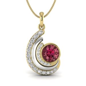 Solid 22K/18K/14K Fine Gold Certified Stamped 2 Tone CZ Design Pendant In 22 Carat,18 Carat and 14 Carat Fine Gold