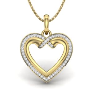 IGI Certified Natural Diamond Design Pendant 14K/18K Fine Yellow Gold