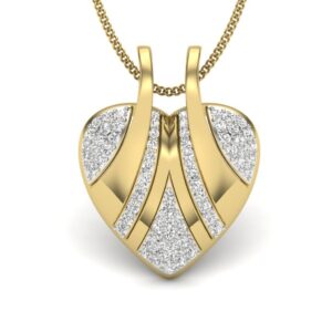Solid 22K/18K/14K Fine Gold Certified Stamped Heart CZ Design Pendant In 22 Carat,18 Carat and 14 Carat Fine Gold