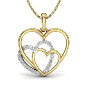 IGI Certified Natural Diamond Design Pendant 14K/18K Fine Yellow & White Gold