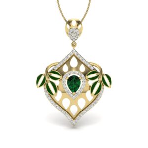 IGI Certified Natural Diamond Design Pendant 14K/18K Fine Yellow Gold
