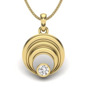 Solid 22K/18K/14K Fine Gold Certified Stamped Round CZ Design Pendant In 22 Carat,18 Carat and 14 Carat Fine Gold