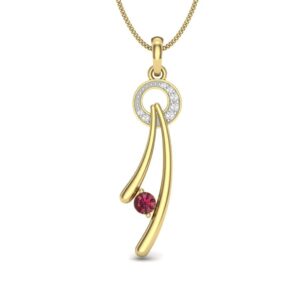 Solid 22K/18K/14K Fine Gold Certified Stamped Abstract CZ Design Pendant In 22 Carat,18 Carat and 14 Carat Fine Gold