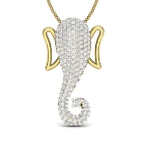 Solid 22K/18K/14K Fine Gold Certified Stamped Ganesh CZ Design Pendant In 22 Carat,18 Carat and 14 Carat Fine Gold