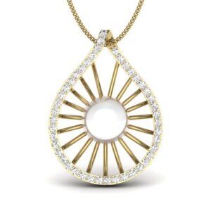 Solid 22K/18K/14K Fine Gold Certified Stamped Spiral CZ Design Pendant In 22 Carat,18 Carat and 14 Carat Fine Gold