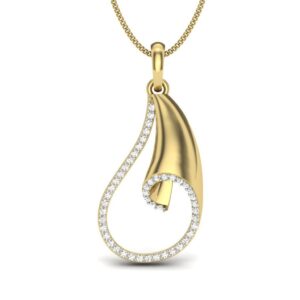 Solid 22K/18K/14K Fine Gold Certified Stamped Horn CZ Design Pendant In 22 Carat,18 Carat and 14 Carat Fine Gold