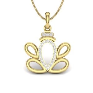 Solid 22K/18K/14K Fine Gold Certified Stamped Ganesh CZ Design Pendant In 22 Carat,18 Carat and 14 Carat Fine Gold