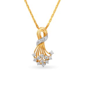 IGI Certified Natural Diamond Design Pendant 14K/18K Fine Yellow Gold