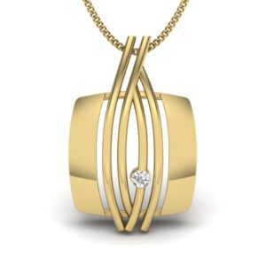 Solid 22K/18K/14K Fine Gold Certified Stamped Square CZ Design Pendant In 22 Carat,18 Carat and 14 Carat Fine Gold
