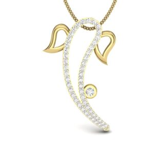 Solid 22K/18K/14K Fine Gold Certified Stamped Ganesha CZ Design Pendant In 22 Carat,18 Carat and 14 Carat Fine Gold
