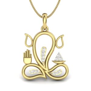 Solid 22K/18K/14K Fine Gold Certified Stamped Ganesha CZ Design Pendant In 22 Carat,18 Carat and 14 Carat Fine Gold