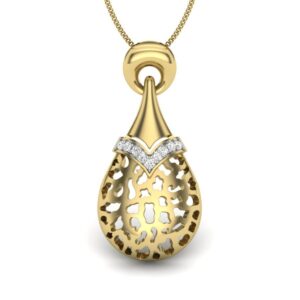 IGI Certified Natural Diamond Design Pendant 14K/18K Fine Yellow Gold