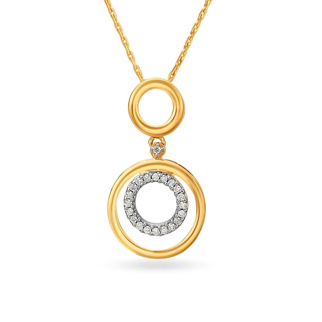IGI Certified Natural Diamond Design Pendant 14K/18K Fine Yellow Gold