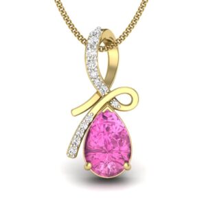 Solid 22K/18K/14K Fine Gold Certified Stamped Shree CZ Design Pendant In 22 Carat,18 Carat and 14 Carat Fine Gold