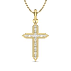 IGI Certified Natural Diamond Design Pendant 14K/18K Fine Yellow Gold
