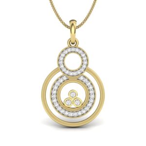 Solid 22K/18K/14K Fine Gold Certified Stamped Round CZ Design Pendant In 22 Carat,18 Carat and 14 Carat Fine Gold