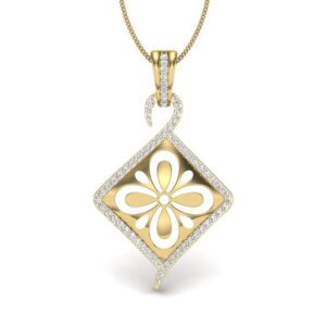 Solid 22K/18K/14K Fine Gold Certified Stamped Flower CZ Design Pendant In 22 Carat,18 Carat and 14 Carat Fine Gold