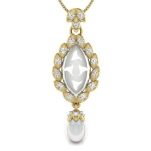 IGI Certified Natural Diamond Design Pendant 14K/18K Fine Yellow & White Gold