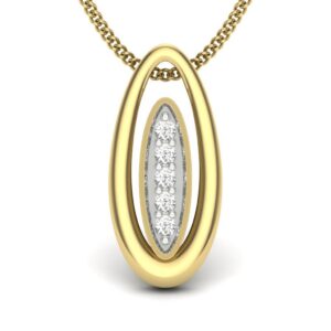 Solid 22K/18K/14K Fine Gold Certified Stamped Oval CZ Design Pendant In 22 Carat,18 Carat and 14 Carat Fine Gold
