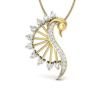 Solid 22K/18K/14K Fine Gold Certified Stamped Peacock CZ Design Pendant In 22 Carat,18 Carat and 14 Carat Fine Gold