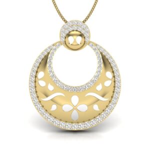 Solid 22K/18K/14K Fine Gold Certified Stamped Moon CZ Design Pendant In 22 Carat,18 Carat and 14 Carat Fine Gold