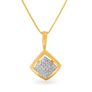 Solid 22K/18K/14K Fine Gold Certified Stamped Rhombus CZ Design Pendant In 22 Carat,18 Carat and 14 Carat Fine Gold