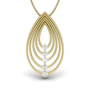 Solid 22K/18K/14K Fine Gold Certified Stamped Classy CZ Design Pendant In 22 Carat,18 Carat and 14 Carat Fine Gold