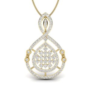 IGI Certified Natural Diamond Design Pendant 14K/18K Fine Yellow Gold
