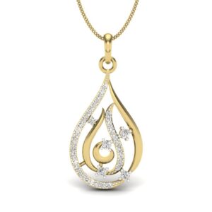 IGI Certified Natural Diamond Design Pendant 14K/18K Fine Yellow Gold