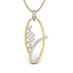 Solid 22K/18K/14K Fine Gold Certified Stamped Classy Thin CZ Design Pendant In 22 Carat,18 Carat and 14 Carat Fine Gold