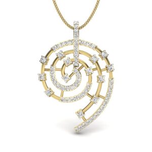IGI Certified Natural Diamond Design Pendant 14K/18K Fine Yellow Gold