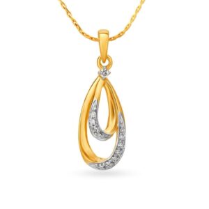 Solid 22K/18K/14K Fine Gold Certified Stamped Oval CZ Design Pendant In 22 Carat,18 Carat and 14 Carat Fine Gold